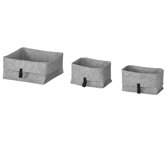 3/$35 Set of 3 felt baskets from IKEA (RAGGISAR) - Picture 1 of 6